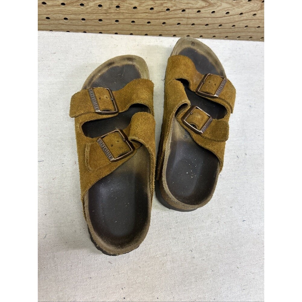 Birkenstock ARIZONA Brown Comfort Soft Footbed Suede Slide Sandals US Size 6.5